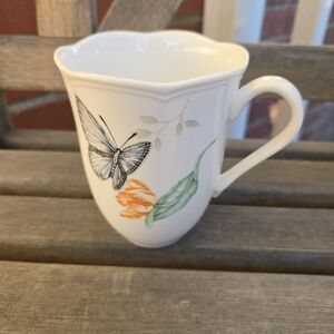 Eastern Tailed Blue Lenox White Mug with Butterfly and Floral Design
